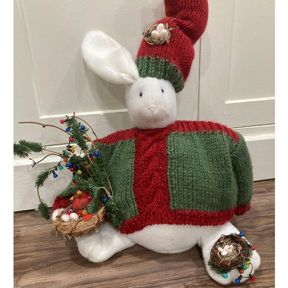 Vintage‎ Christmas Plush Bunny 20" X 11"